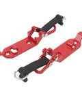 Two Pack Heavy Duty Roof Rack Shovel Holder with Metal Rubber Clamp Mount, red zinc alloy, for car truck garage organization.