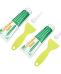 Two Pack Wall Mending Repair Cream With Scraper Quick Crack Fix For Home And Office DIY Patch Paste Easy To Use Self Adhesive Wall Hole Repair Paste To Fix Cracks And Holes Fast shown with green scrapers