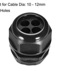 M40 4 Hole Cable Gland Waterproof IP68 Nylon Joint With Adjustable Locknut For 10 To 12mm Wire Diameter, front view