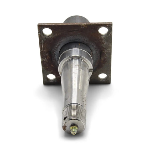 Front view of Beefed Up Heavy Duty Trailer Spindle For 3500 LB 84 Axle Weld On One And Three Quarters Inch Round with flange.