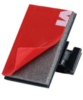 Self Adhesive Cable Clips With 3M Adhesive For Tidy Cables Wire Holder Clamp, close-up of black clip with red adhesive pad