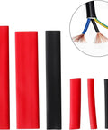 127Pcs Heat Shrink Tubing Assortment In Black 2 To 1 Shrink Ratio 7 Sizes Waterproof Electrical Insulation Tube Kit showing red and black tubes