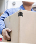 One Hundred Piece Heavy Duty Plastic Corner Protectors L Shaped Edge Guards on a cardboard box during shipping.