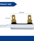 Side view of Dryer Thermal Fuse WP3392519 Universal Replacement For Whirlpool Maytag with dimensions