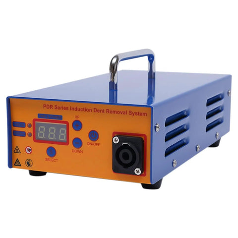 Efficient Electromagnetic Induction Paintless Dent Repair Kit device with digital controls and blue casing
