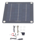 10W Monocrystalline Solar Panel Battery Charger Kit With OBD Charger And Battery Clips for cars, motorcycles, boats, RVs