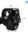 All In One Ride Ready Motorcycle Headlight Switch With Horn And Turn Signals, 3 In 1 E Bike Light On Off Handlebar Button Mount, Universal Wiring For Dirt Bike Scooter Motocross, 1.93 x 2.13 in