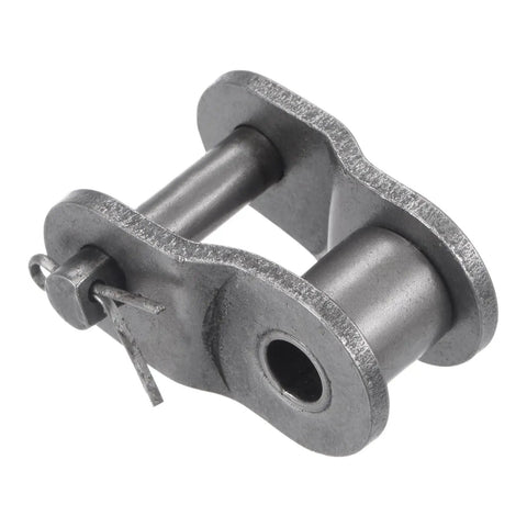 Close-up of carbon steel offset half link roller for 1-inch pitch chains, part of a five-piece kit, compatible with 16A chains.