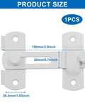 Dimensions of White Stainless Steel Barn Door Latch 3.93 x 2.75 Inch, Easy Install Bi-Fold Sliding Door Lock shown in image.