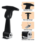 Beefed Up Set Of Four Stainless Steel Rubber Hood Latch Kit with T Handle and bracket, highlighting quality rubber and non-slip design.
