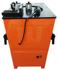 Heavy Duty Electric Rebar Bender And Automatic Steel Bar Cutter Machine Boasts A Tough Iron Build 110 Volt 3 Kilowatt motor rear view.