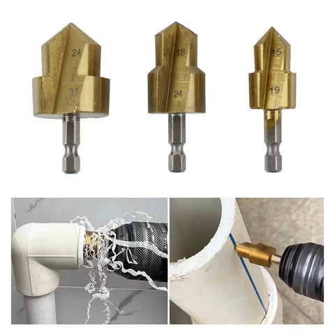 Grab These 3 Pack Ppr Lift Step Bits With 20 25 And 32 Mm Reamers To Smooth Pipe Ends Fast And Easy For Plumbing Jobs That Need Quality Steel Durability, PPR reamer drill set