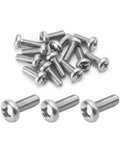 15 Piece M6 Pan Head Machine Screws Tough As Nails 304 Stainless Steel Phillips Cross Drive Fasteners Full Thread bolts in a pile.
