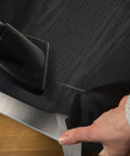 Applying Black Wood Contact Paper Peel And Stick 118 Inch By 16 Inch Waterproof Self Adhesive Wallpaper on a surface