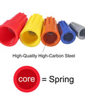 248 Piece Pro Grade Wire Connectors Set With Insulating Twist Caps And Spring For Grab And Go Quick Electrical Connections Color Coded Five Sizes In Grey Blue Orange Yellow Red