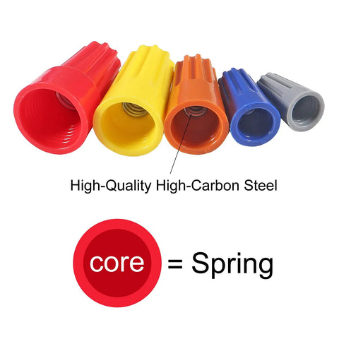 248 Piece Pro Grade Wire Connectors Set With Insulating Twist Caps And Spring For Grab And Go Quick Electrical Connections Color Coded Five Sizes In Grey Blue Orange Yellow Red