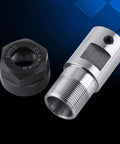 Jiawu ER11 Collet Chuck With Precision Ground Parts And Straight Extended Shank For CNC Milling Drilling Tapping showing two parts