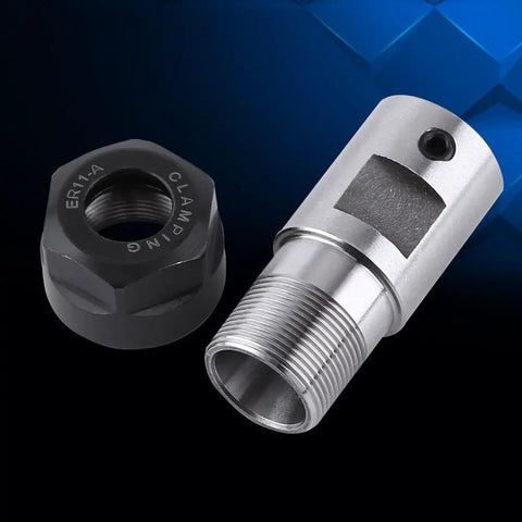Jiawu ER11 Collet Chuck With Precision Ground Parts And Straight Extended Shank For CNC Milling Drilling Tapping showing two parts