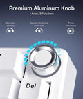 Premium aluminum volume knob showing functions on Slick 60 Percent Wired Mechanical Gaming Keyboard With RGB Backlight And Hot Swappable Gasket Mount.