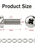 Built Like A Tank M4 By 12 Millimeter Screws For TV And Monitor Mounts With A Phillips Head Setup From Premium Stainless Steel close-up of M4 12mm screw dimensions