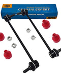 Front Sway Bar Kit Two Piece For 2008 2017 Chevy Equinox Captiva Sport GMC Terrain Pontiac Torrent Saturn Vue Left And Right Stabilizer Bars Beef Up Your Ride Upgrade Replacement, two black links with red boots and nuts