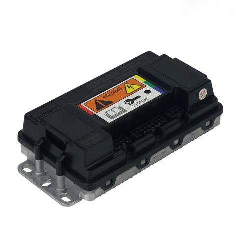 Heavy Duty Programmable Motor Controller 48V 60V 72V 80A for 2000W Electric Scooter, top view showcasing warning label and connections.