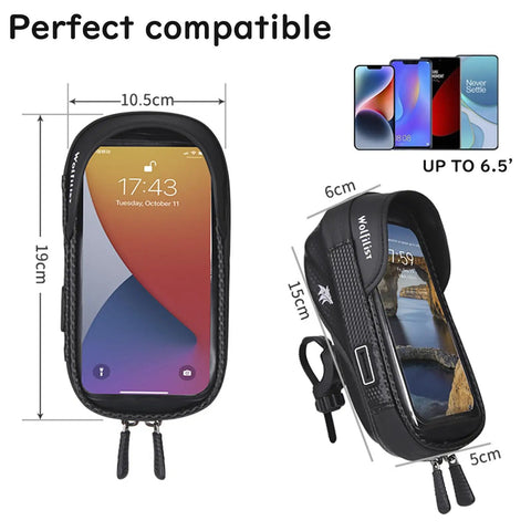 Waterproof Bike Phone Mount With Touch Screen Holder For 7-Inch Phones, 360-Degree Rotation, Shockproof Handlebar Bag, Quick Release Easy Install, Ride-Ready Gear For Cycling, Motorcycles, And E-Bikes Accessories