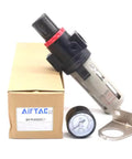 Pro Grade All In One Air Filter Regulator Combo With Gauge And Semi Auto Drain, One Quarter Inch NPT, Model BFR2000-C shown