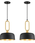 Industrial Pendant Lights 2 Pack Black Farmhouse Ceiling Fixtures Vintage Hanging Lights For Kitchen Island Hallway Dining Room Adjustable Height Durable Metal Dome Shade