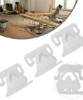 3 Pack Spring Loaded Door Latch Ball Roller Catch Set In White ABS Plastic For Cabinets and RVs, shown in construction setting