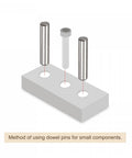 3x22mm Dowel Pins In 304 Stainless Steel, Round Head With Flat Chamfered End, 10 Pc Set for precise alignment in furniture installation