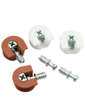 100 Pack Threaded Cam Lock Furniture Stud Pins Reddish Brown 18mm showing locks and screws for secure shelf retention.