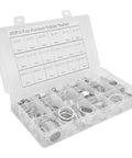 450 Piece Aluminum Flat Washer Set With Storage Box Heavy Duty Round Gaskets For DIY Projects Furniture Appliances Outdoor Gear And Equipment Rust Resistant For Humid Environments, open organizer