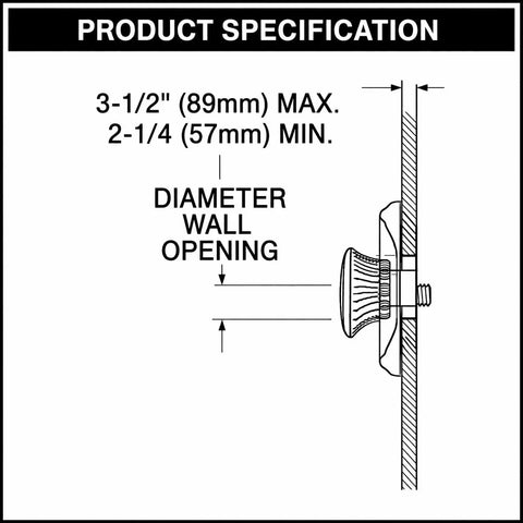 Chateau Collection Chrome And White Insert Replacement Tub And Shower Faucet Knob Handle Kit dimensions diagram