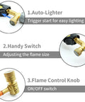 Self Ignition Propane Soldering Torch With Mapp Gas Brass Head Adjustable Swirl Flame One Touch Ignition close-up