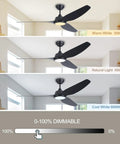 Chill Out With This Super Quiet 56 Inch Black Modern Smart Ceiling Fan With Lights Remote Wifi Alexa Compatible Dc Motor High Cfm