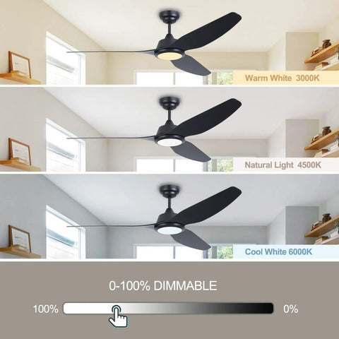 Chill Out With This Super Quiet 56 Inch Black Modern Smart Ceiling Fan With Lights Remote Wifi Alexa Compatible Dc Motor High Cfm