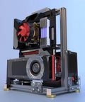 Open Frame PC Chassis Aluminum Case For ATX Motherboards, Unlimited GPU Length, Killer Cooling, open, side view
