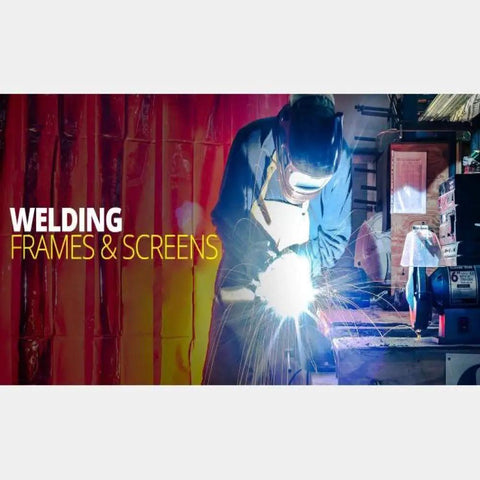 Hardcore Three Panel Red Flame Resistant Vinyl Welding Curtain With Heavy Duty Steel Frame For No Sweat Fast Setup And Ultimate Spark Shield Plus Uv Flash Blocker For Daily Shop Operations And Weekend Garage Builds, welder working with sparks.