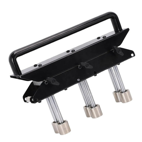 DripProof Sheet Metal Bending Machine With V Groove Roller System For Secure Clamping And Fewer Errors, Ideal For Creating Eaves Drip Edges And Roof Panels, Lightweight And No Fuss To Use, Precisely Adjustable Bender. Black metal sheet bender with handle and clamping rollers