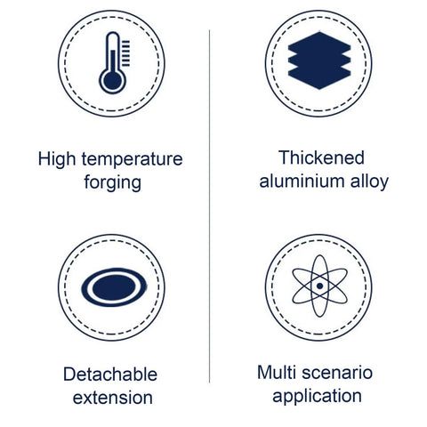High temperature forging, thickened aluminium alloy, detachable extension, multi scenario application icons