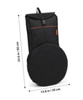 Heavy Duty Black Drum Bag Made For Open Road Rhythms, 23.6 in x 13.8 in, tough waterproof Oxford fabric for snare kit.