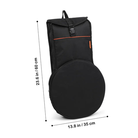 Heavy Duty Black Drum Bag Made For Open Road Rhythms, 23.6 in x 13.8 in, tough waterproof Oxford fabric for snare kit.
