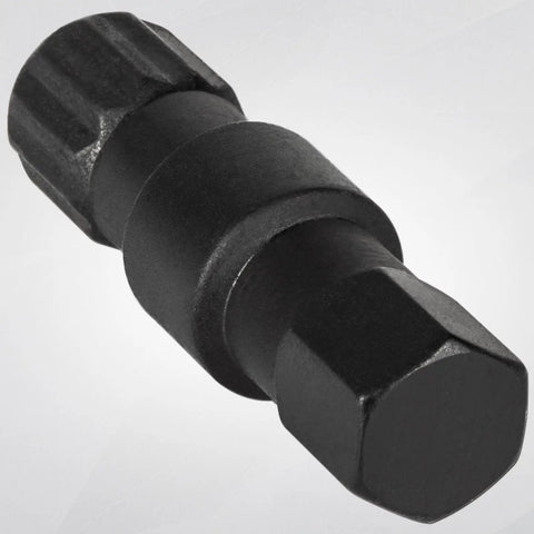 Close-up of black steel Hinge Pin Tool For Alpha One Gen II Bravo I II III Outdrives Replaces 91-78310 18-9861, hexagonal head.
