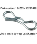 Bow Tie Lock Cotter Pin Set For Lawn Mowers 5 Sixteenths Inch And 7 Sixteenths Inch Includes 20 Pins Replacement Parts Fits Sears Craftsman Husqvarna Lawn Mowers Easy Install DIY Friendly Durable Steel Construction For Decks And Maintenance.