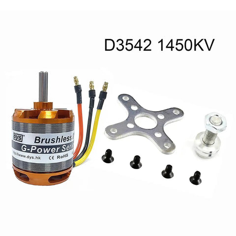 Outrunner Brushless Motor D3542 1000KV 1250KV 1450KV For 2 4S RC Multicopter And Fixed Wing Aircraft With 5mm Shaft And Banana Plug Adapters Included