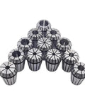 12 Piece ER25 Collet Chuck Set For CNC Engraving And Milling Lathe Tools Pro Grade Hardened Collets displayed in pyramid formation
