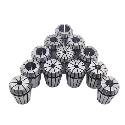 12 Piece ER25 Collet Chuck Set For CNC Engraving And Milling Lathe Tools Pro Grade Hardened Collets displayed in pyramid formation
