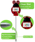 Battery Free Soil Moisture Meter For Houseplants And Outdoor Gardens Hygrometer Sensor Plant Water Meter And Soil Test Kit For Farm Lawn Indoor And Outdoor Use Must Have Gardening Gift For Plant Care, ladybug dial, stainless steel probe