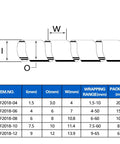 Diagram showing dimensions of Clear Spiral Cable Wrap 12mm for Half Inch Cables 20 Ft Long Wrapping Range 9mm To 65mm